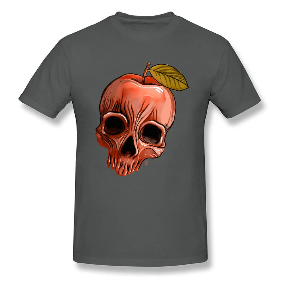 O Neck Apple Skull Cotton Fabric Men Top T-shirts Custom Short Sleeve Tops Shirt On Sale Printed T-Shirt Top Quality Apple Skull carbon