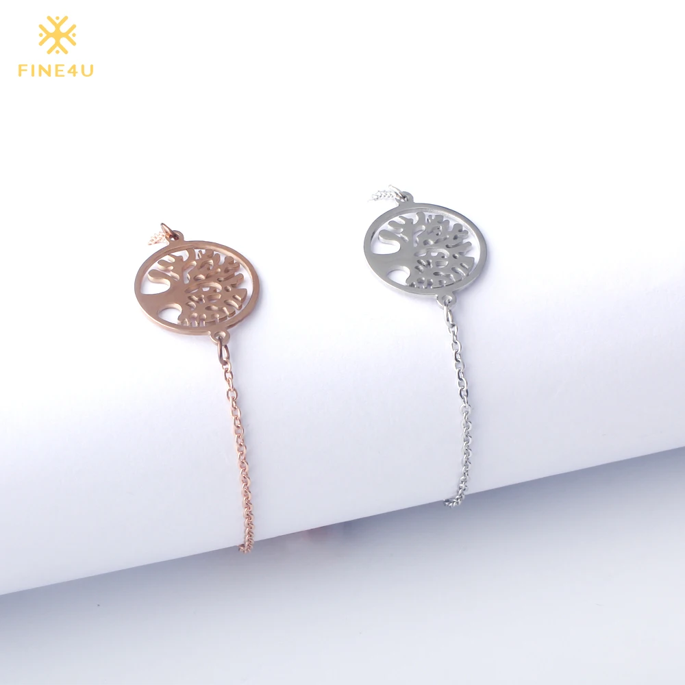 FINE4U B117 Gold Color Life Tree Bracelets For Women 316L Stainless Steel Chain Link Bracelet 2019 Pulseria Feminina
FINE4U B117 Gold Color Life Tree Bracelets For Women 316L Stainless Steel Chain Link Bracelet 2019 Pulseria Feminina