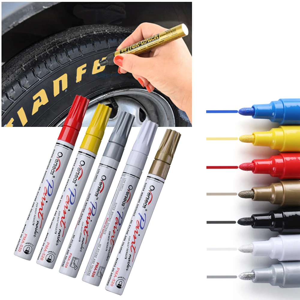 Multiple Colour Waterproof Pen Car Tyre Tire Tread CD Metal Permanent Paint markers Graffiti Oily Marker Pen Car Styling
Multiple Colour Waterproof Pen Car Tyre Tire Tread CD Metal Permanent Paint markers Graffiti Oily Marker Pen Car Styling