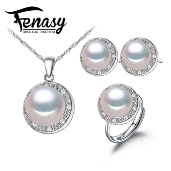 FENASY natural Pearl jewelry sets 925 sterling silver pearl necklace and stud earrings for women fashion round ring set new
FENASY natural Pearl jewelry sets 925 sterling silver pearl necklace and stud earrings for women fashion round ring set new