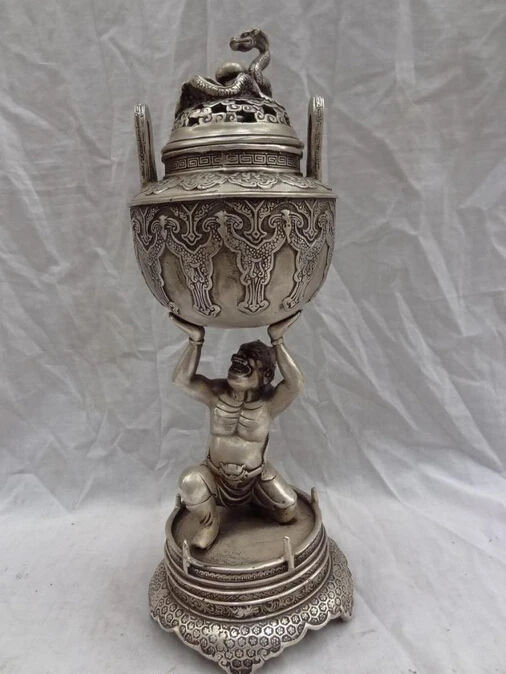 wholesale factory 13" Tibet Silver Dragon Japan Vajra Devil Buddha Statue Up Incense Burner Censer
wholesale factory 13" Tibet Silver Dragon Japan Vajra Devil Buddha Statue Up Incense Burner Censer