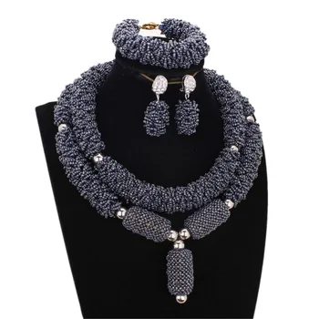 Luxurious Fine Jewelry Sets For Women Grey Nigeria Beads Sets Jewelry Bold Balls African Dubai Jewelries Set Free Shipping 2018 
Luxurious Fine Jewelry Sets For Women Grey Nigeria Beads Sets Jewelry Bold Balls African Dubai Jewelries Set Free Shipping 2018