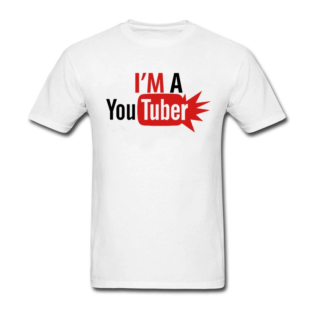 Футболка с логотипом мужские футболки надписью I'm a Youtuber футболка цитатой для