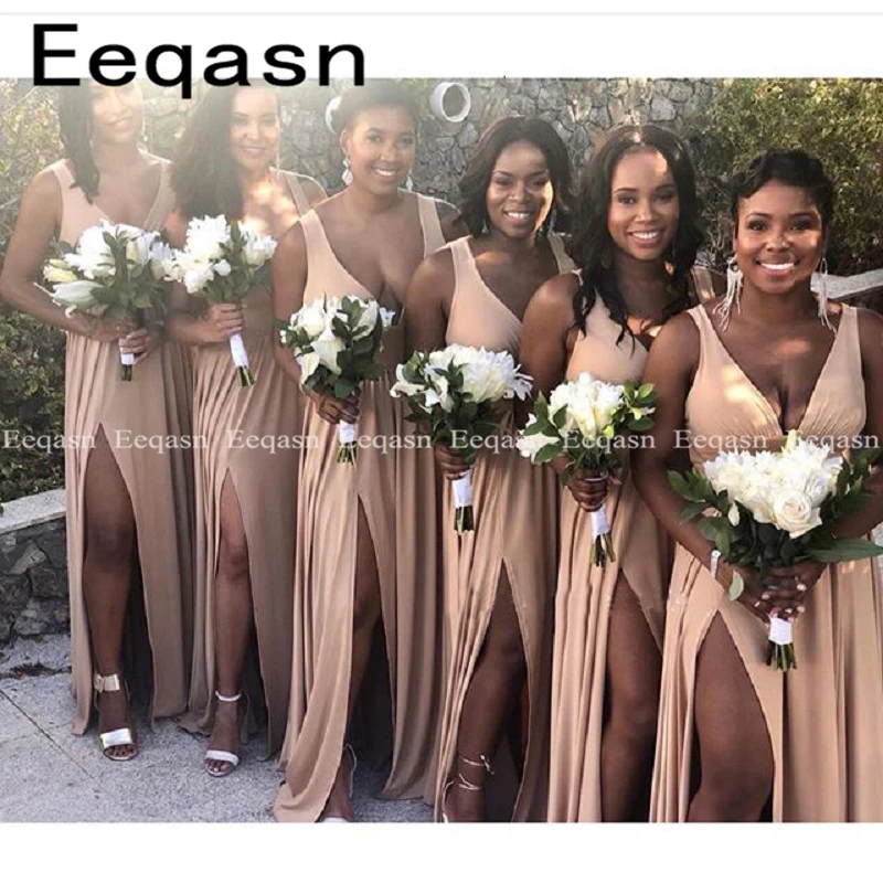 2019 A Line Bridesmaid Dresses Cheap Sexy Side Slit V Neck Sweep Train Wedding Party Gowns Formal Gowns Maid Of Honor Dress
2019 A Line Bridesmaid Dresses Cheap Sexy Side Slit V Neck Sweep Train Wedding Party Gowns Formal Gowns Maid Of Honor Dress