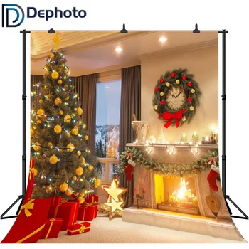 Dephoto Fireplace curtain wreath Christmas tree Decor Photography Backgrounds Customized Photographic Backdrops For Photo Studio
Dephoto Fireplace curtain wreath Christmas tree Decor Photography Backgrounds Customized Photographic Backdrops For Photo Studio