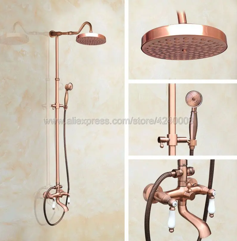 Antique Red Copper Wall Mounted BathroomShower Faucet Set Tub Mixer Tap Hand Shower Wall Mounted Krg639
Antique Red Copper Wall Mounted BathroomShower Faucet Set Tub Mixer Tap Hand Shower Wall Mounted Krg639