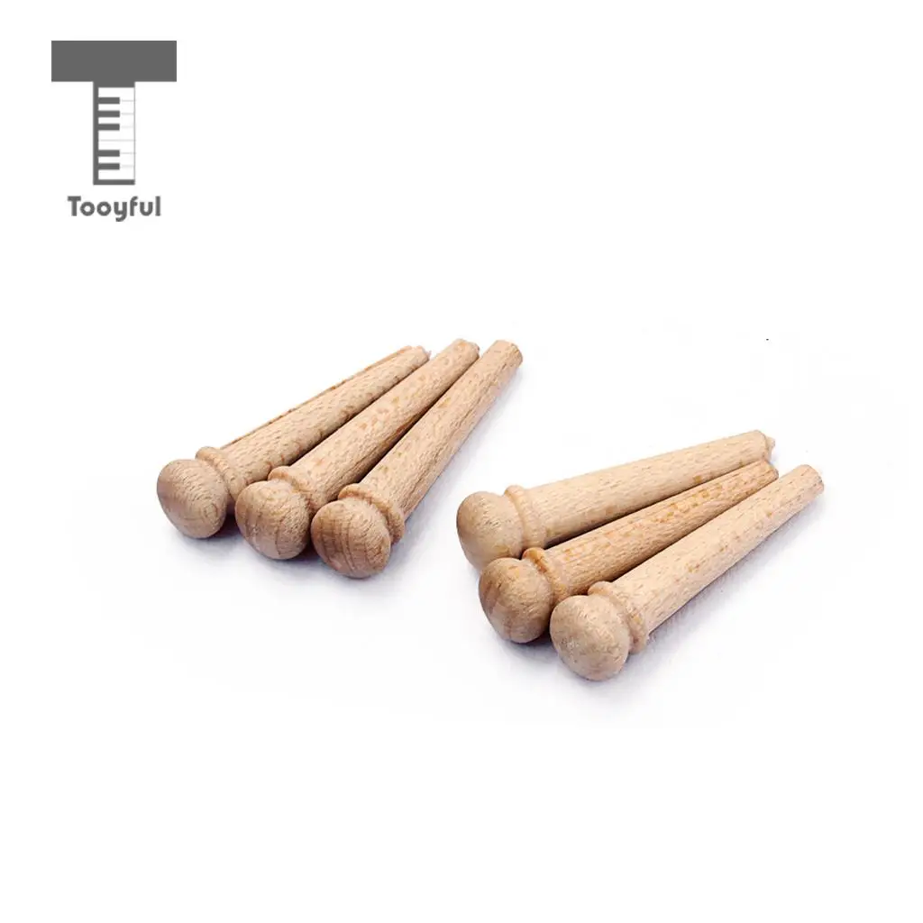 6pcs Durable Maple Wood Acoustic Guitar Bridge Pins String Pegs for DIY Musical Stringed Instruments Guitar Bridge Replacement