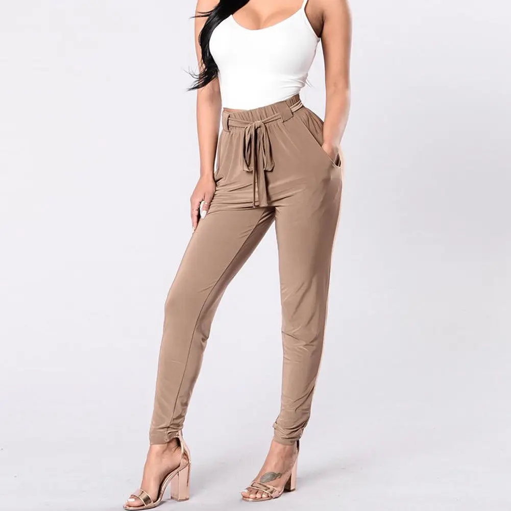 Women's High Waist Casual Drawstring Elastic Long Pants Ladies Pencil Trousers Women Lady Pockets Solid Trousers Pantalon Femme
Women's High Waist Casual Drawstring Elastic Long Pants Ladies Pencil Trousers Women Lady Pockets Solid Trousers Pantalon Femme