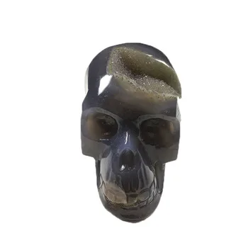 MJP Cheap Price 0.59kg Unique Crystal Skull Ornament Hand carved Natural Agate Geode Quartz Crystal Reiki Skull
MJP Cheap Price 0.59kg Unique Crystal Skull Ornament Hand carved Natural Agate Geode Quartz Crystal Reiki Skull