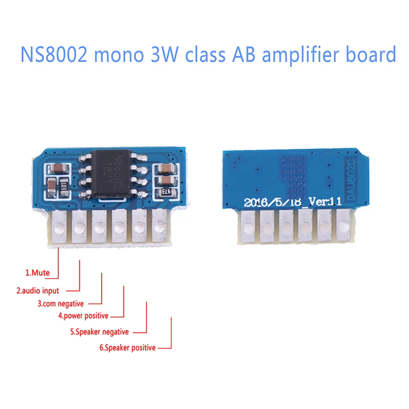 High-Power DC 3V 3.7V 5V Class AB Mono 3W Mini Amplifier Board Audio Amp Module One Channel
High-Power DC 3V 3.7V 5V Class AB Mono 3W Mini Amplifier Board Audio Amp Module One Channel