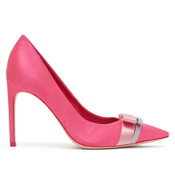 Pink Satin Double Bowtie Shallow Pumps Design Pointy Shoes Women Glitter Bow Pointed Toe Bride Wedding Party Dress Shoes Women
Pink Satin Double Bowtie Shallow Pumps Design Pointy Shoes Women Glitter Bow Pointed Toe Bride Wedding Party Dress Shoes Women