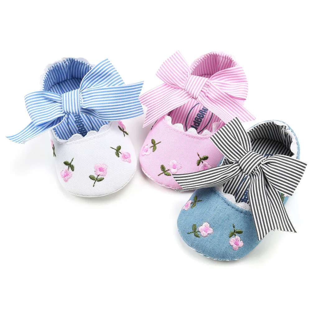 SAGACE Princess Floral Print Striped Newborn Baby Girl First Walker Shoes Kids Girls Casual Flat Slip-on Flower | Мать и ребенок