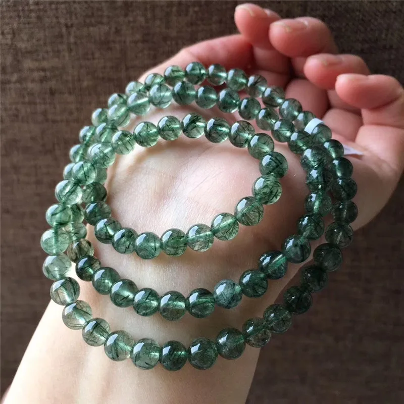 6.8mm Natural Green Hair Rutilated Quartz Crsytal Bracelet Women Men Effect Business Stone Gift Round Beads 3 Laps Charm Jewelry
6.8mm Natural Green Hair Rutilated Quartz Crsytal Bracelet Women Men Effect Business Stone Gift Round Beads 3 Laps Charm Jewelry