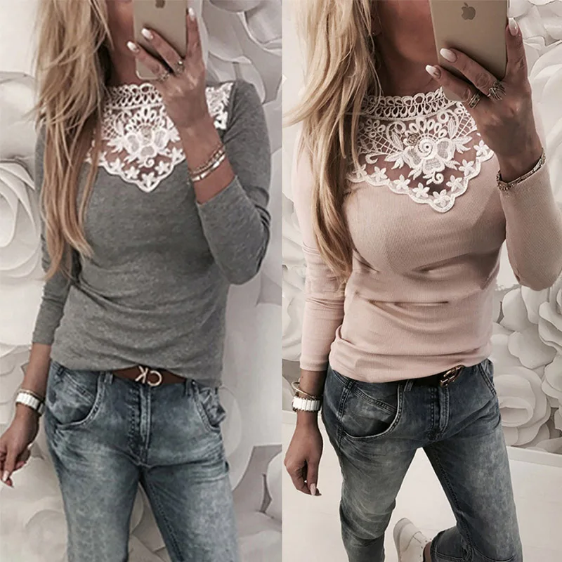 Womens Warm Long Sleeve Knitted Lace Blouse Ladies Tops Pullover Jumper Lace Shirt
Womens Warm Long Sleeve Knitted Lace Blouse Ladies Tops Pullover Jumper Lace Shirt