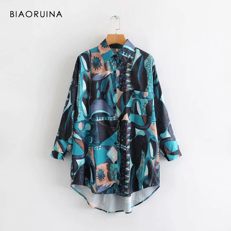 BIAORUINA Women Vintage Printed Long Tops Turn-down Collar Women's Fashion Loose Tops Long Sleeve Plus Size Casual Tops
BIAORUINA Women Vintage Printed Long Tops Turn-down Collar Women's Fashion Loose Tops Long Sleeve Plus Size Casual Tops