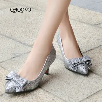 2019 Women Fashion Sequined Bow High Heels Spring Summer Thin High Heel Pumps Pointed Toe Party Casual Ladies Shoes
2019 Women Fashion Sequined Bow High Heels Spring Summer Thin High Heel Pumps Pointed Toe Party Casual Ladies Shoes