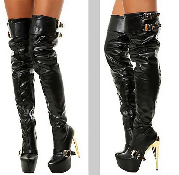 New designer black thigh high winter boots round toe buckle strap high heel boots fashion over the knee platform nighclub boots
New designer black thigh high winter boots round toe buckle strap high heel boots fashion over the knee platform nighclub boots