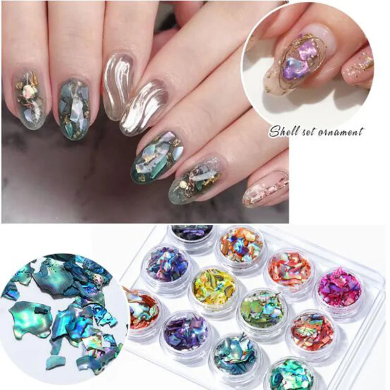 12 Grids Irregular Mermaid Broken Shell Nail Glitter Sequin Holographic Abalone Slice Flake 3D Manicure Charm Nails Ornament
12 Grids Irregular Mermaid Broken Shell Nail Glitter Sequin Holographic Abalone Slice Flake 3D Manicure Charm Nails Ornament