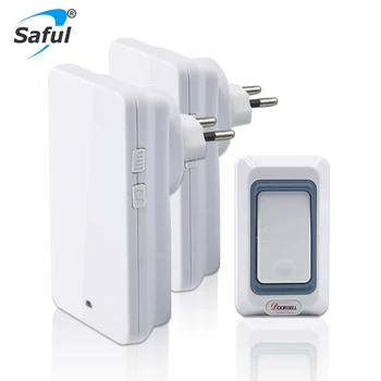 Saful Waterproof Wireless Doorbell EU/US/UK/AU Plug Wireless Bell Easy Install Adjustable Indoor Ring Volume Free Shipping
Saful Waterproof Wireless Doorbell EU/US/UK/AU Plug Wireless Bell Easy Install Adjustable Indoor Ring Volume Free Shipping
