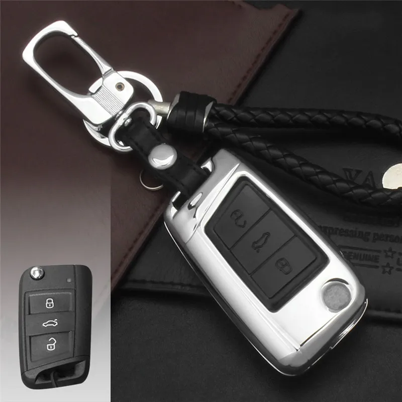 Zinc-alloy-Leather-Car-Key-Remote-Cover-Case-For-Volkswagen-VW-Tiguan-MK2-2017-2018-2016 (8)