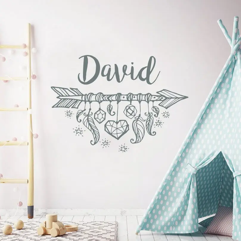 Boho Arrow Style Wall Sticker Custom Name Wall Decal Bohemian Arrow Personalized Baby Name Vinyl Wall Mural Nursery Decor AY1647
Boho Arrow Style Wall Sticker Custom Name Wall Decal Bohemian Arrow Personalized Baby Name Vinyl Wall Mural Nursery Decor AY1647