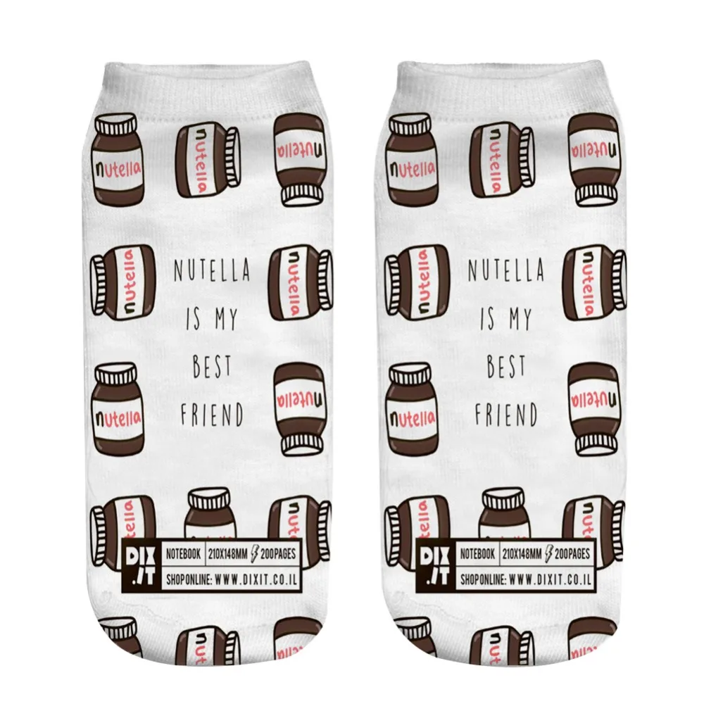Nutella is my best friend Print type 3D Socks Men Women Socks female short sock 2018
Nutella is my best friend Print type 3D Socks Men Women Socks female short sock 2018