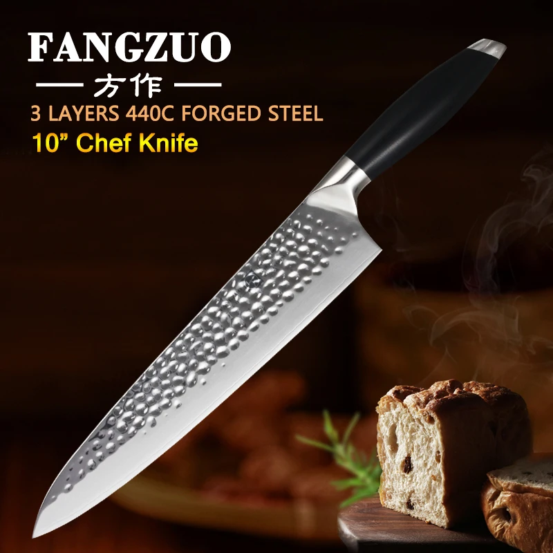 FANGZUO 10'' Chef Kitchen Knives Stainless Steel 3 Layer 440C Core Clad Steel G10 Handle High Quality Vegetable Meat Knife
FANGZUO 10'' Chef Kitchen Knives Stainless Steel 3 Layer 440C Core Clad Steel G10 Handle High Quality Vegetable Meat Knife