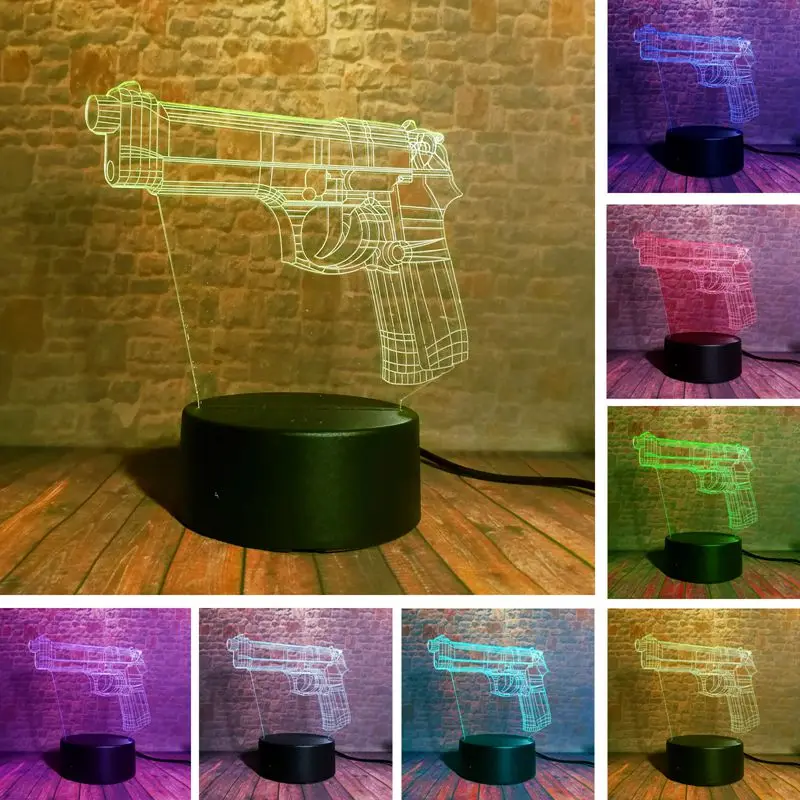 Battle Royale Fortnight Hand Cannon Model 3D Illusion Led Lamp 7 Colors Changing Nightlight Fortress Game Gun Figure Toys
Battle Royale Fortnight Hand Cannon Model 3D Illusion Led Lamp 7 Colors Changing Nightlight Fortress Game Gun Figure Toys