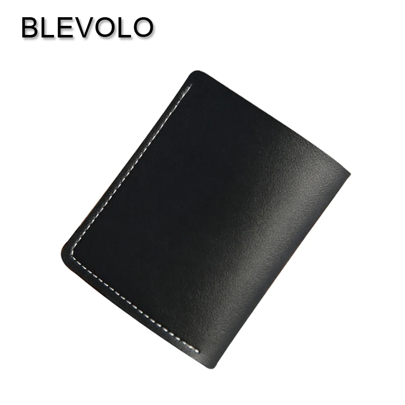 BLEVOLO мягкий однотонный короткий кошелек женские тонкие маленькие кошельки