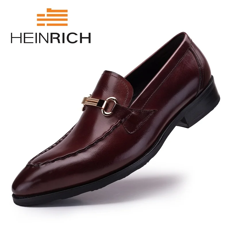 

HEINRICH Trend Genuine Leather Men Shoes Business Formal Comfortable Slip On Dress Shoes Men Wedding Shoes Nette Schoenen Heren