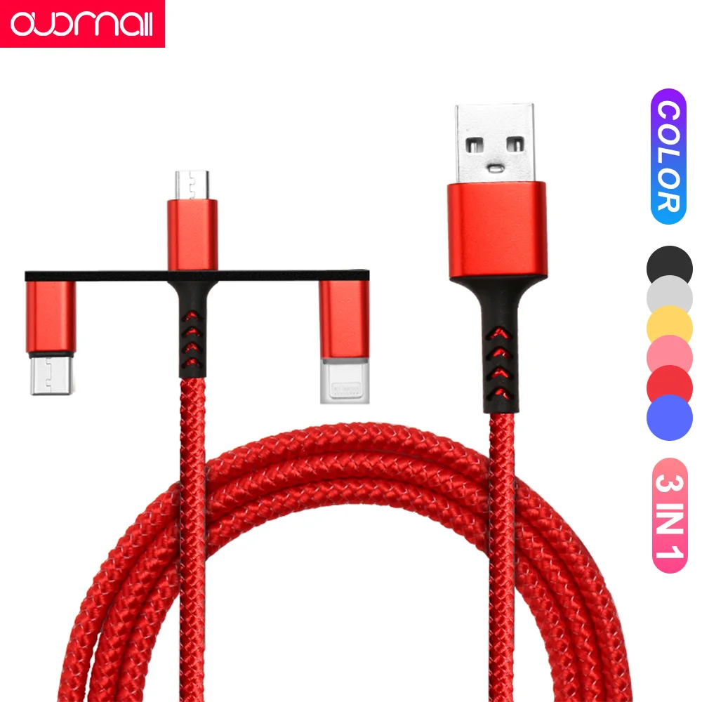 3 in 1 micro charging cable for iPhone 11 XS Max xr 8 7 6S Plus for Samsung s10 9 note 8 Redmi7 Note7 Pro For huawei P30 Honor20
3 in 1 micro charging cable for iPhone 11 XS Max xr 8 7 6S Plus for Samsung s10 9 note 8 Redmi7 Note7 Pro For huawei P30 Honor20