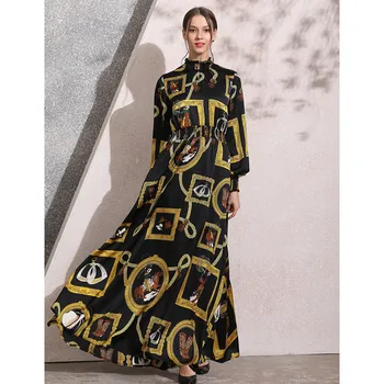 Casual Print Maxi Dress Knitted Muslim Abaya Women Muslim New Simple Retro Print Slim Elastic Waist Silk Dress Long DressY510
Casual Print Maxi Dress Knitted Muslim Abaya Women Muslim New Simple Retro Print Slim Elastic Waist Silk Dress Long DressY510