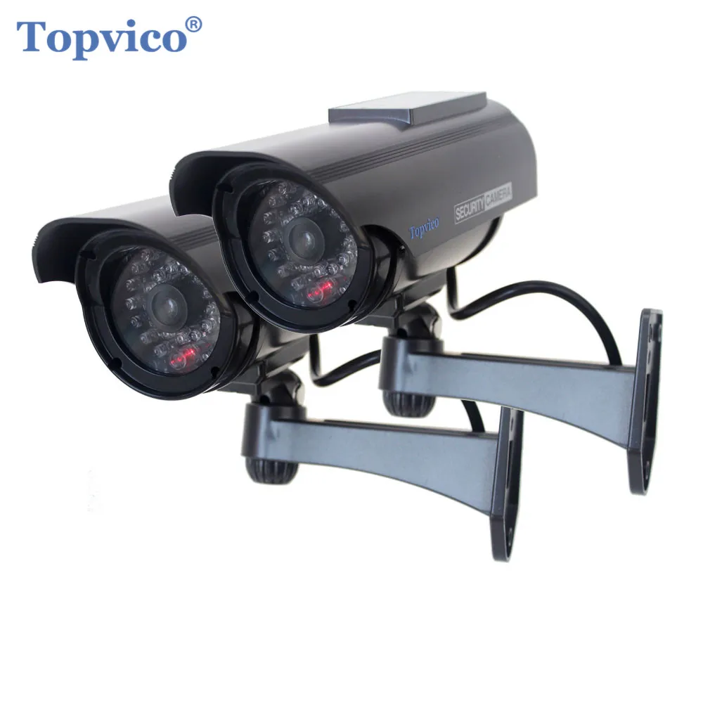 Topvico 2pcs Simulation Fake Camera Solar Simulation Dummy CCTV Camera Battery Powered Outdoor Surveillance Camera 
Topvico 2pcs Simulation Fake Camera Solar Simulation Dummy CCTV Camera Battery Powered Outdoor Surveillance Camera