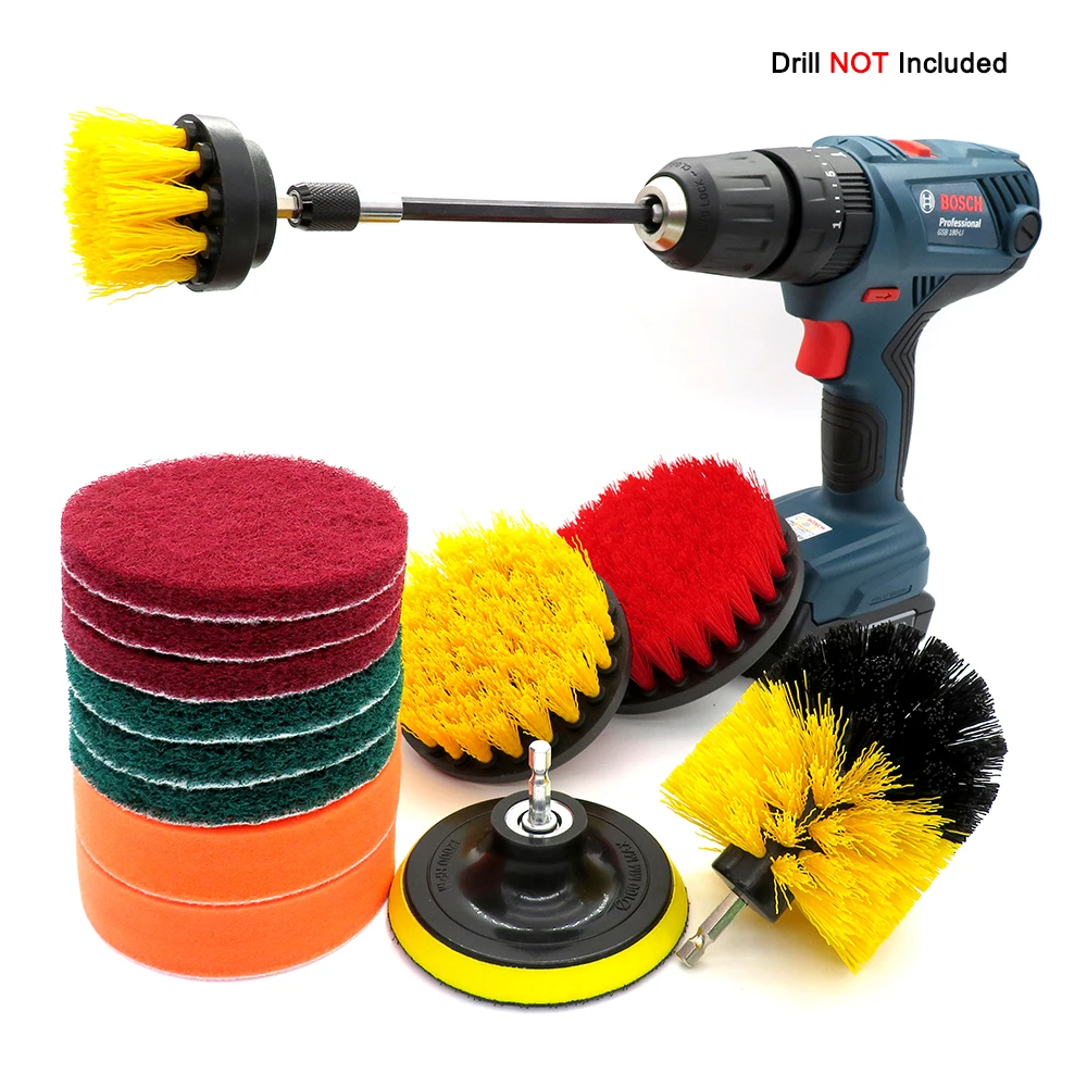 14Pcs Drill Brush Kit , Power Scrubber Brush,Scouring Pads and Scrub Sponge All Purpose for Car Bathroom Kitchen
14Pcs Drill Brush Kit , Power Scrubber Brush,Scouring Pads and Scrub Sponge All Purpose for Car Bathroom Kitchen