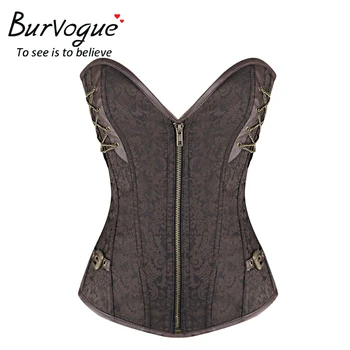 Burvogue Steel Bones Corset with Zipper Gothic Corset Overbust Corsets Top Waist Control Corsets Steampunk Corselet for Women
Burvogue Steel Bones Corset with Zipper Gothic Corset Overbust Corsets Top Waist Control Corsets Steampunk Corselet for Women