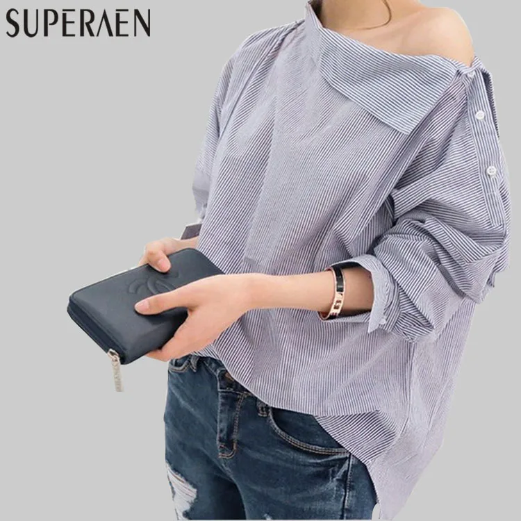 SuperAen Korean Style Women Shirt New Loose Long Sleeves Cotton Blouse Bat Sleeves Casual Fashion Wild Women Shirt Autumn New
SuperAen Korean Style Women Shirt New Loose Long Sleeves Cotton Blouse Bat Sleeves Casual Fashion Wild Women Shirt Autumn New