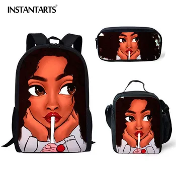 INSTANTARTS 3pcs Set African Women Backpack Kids Schoolbag Polyester Student Daily School Bag Black Art Girl Bagpack 17 inch
INSTANTARTS 3pcs Set African Women Backpack Kids Schoolbag Polyester Student Daily School Bag Black Art Girl Bagpack 17 inch