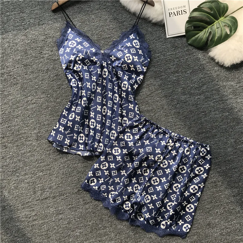 Ice Silk With Pad Women Pajama Set Summer Lace Sexy Printing Spaghetti Strap Lingerie
Ice Silk With Pad Women Pajama Set Summer Lace Sexy Printing Spaghetti Strap Lingerie