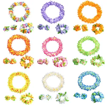 New Women Girls Hawaii Lei Hula Garland Wreath Necklace Headband Wristbands Beach Dance Tropical Party Favor
New Women Girls Hawaii Lei Hula Garland Wreath Necklace Headband Wristbands Beach Dance Tropical Party Favor