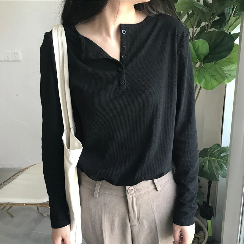 Women's Casual Vintage T-shirts Spring Korean Chic Long Sleeve White Black Knitted Tees Female All Match Simple Basic Tops
Women's Casual Vintage T-shirts Spring Korean Chic Long Sleeve White Black Knitted Tees Female All Match Simple Basic Tops