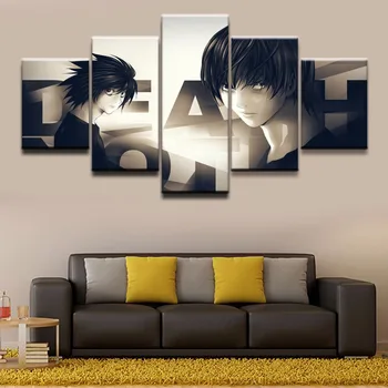 Modern Canvas HD Printed Poster Wall Art Pictures Framework 5 Pieces Death Note L Light Yagami Paintings Boys Room Home Decor
Modern Canvas HD Printed Poster Wall Art Pictures Framework 5 Pieces Death Note L Light Yagami Paintings Boys Room Home Decor