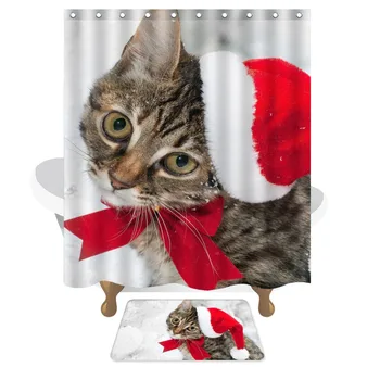 Christmas cat European and American Bath shower curtains + Mat Custom Design Creative Shower Curtain Bathroom Drop Shipping
Christmas cat European and American Bath shower curtains + Mat Custom Design Creative Shower Curtain Bathroom Drop Shipping