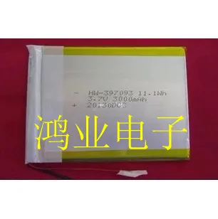 3.7V polymer lithium battery 397093407090 3000MAH mobile power Tablet PC MID Rechargeable Li-ion Cell
3.7V polymer lithium battery 397093407090 3000MAH mobile power Tablet PC MID Rechargeable Li-ion Cell