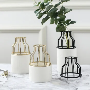 Modern Ceramic Pot Flower Planters with Iron Shelf Succulent Plant Pot Home Garden Decorative Flower Vase without Plants
Modern Ceramic Pot Flower Planters with Iron Shelf Succulent Plant Pot Home Garden Decorative Flower Vase without Plants
