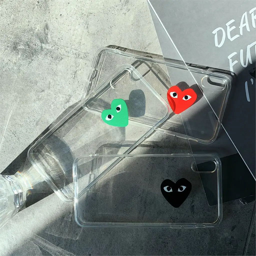 Candy colors Love CDG Play Comme des Garcons phone case For iPhone 8 7 6 6s Plus X XR Xs Max Couple Clear Soft TPU back cover
Candy colors Love CDG Play Comme des Garcons phone case For iPhone 8 7 6 6s Plus X XR Xs Max Couple Clear Soft TPU back cover