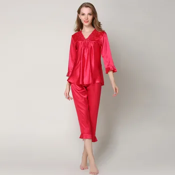VVUES Sleepwear Women Pajamas Pyjamas Set Long Sleeve Long Pants Night Sleepwear Female Sleep Two Piece Set Faux Silk Smooth
VVUES Sleepwear Women Pajamas Pyjamas Set Long Sleeve Long Pants Night Sleepwear Female Sleep Two Piece Set Faux Silk Smooth