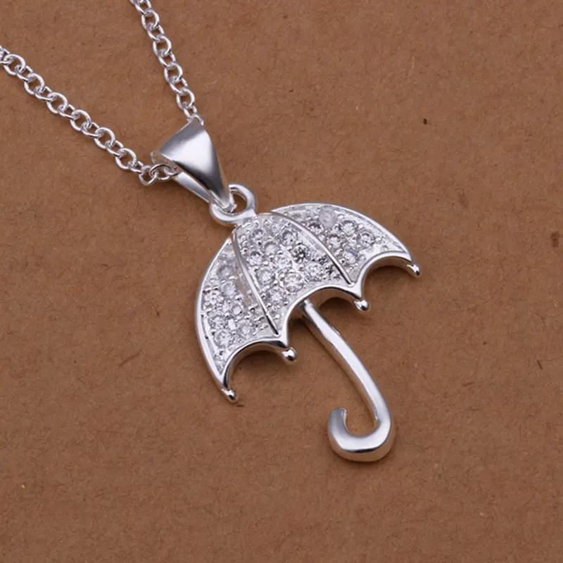 fine 925 sterling silver necklace fashion jewelry chain rhinestone umbrella necklaces & pendants women men collar SN306
fine 925 sterling silver necklace fashion jewelry chain rhinestone umbrella necklaces & pendants women men collar SN306