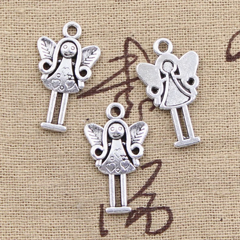 20 x Tibetan Antique Silver Baby Cherub Man in the Moon Pendant Charms