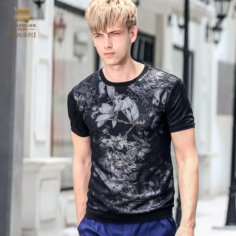 FanZhuan free shipping New fashion casual men's male 2017 short sleeved grid printed black popular T-shirt 715057 Slim Tshirt
FanZhuan free shipping New fashion casual men's male 2017 short sleeved grid printed black popular T-shirt 715057 Slim Tshirt