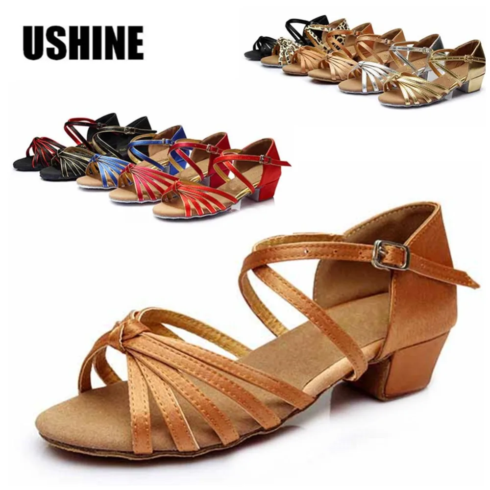 Image Professional hot sale satin  latin dance shoes women girls Salsa Ballroom shoes zapatos de baile latino mujer wzsp